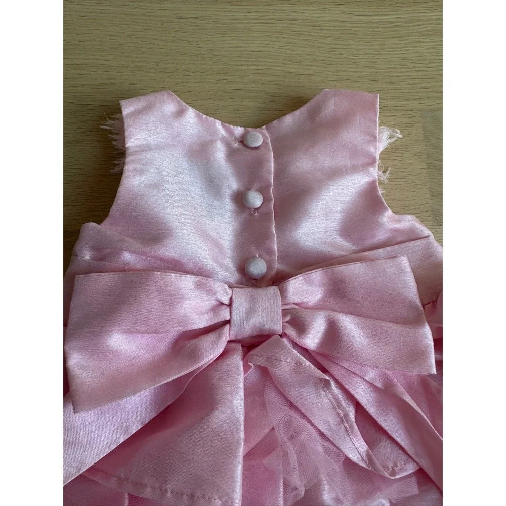Bundle of 2 Baby Girl Formal Dresses Blue (3-6m) & Pink (0-6m)